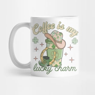 Coffee Is My Lucky Charm Coffee Lover Cowboy St Patricks Day Mug